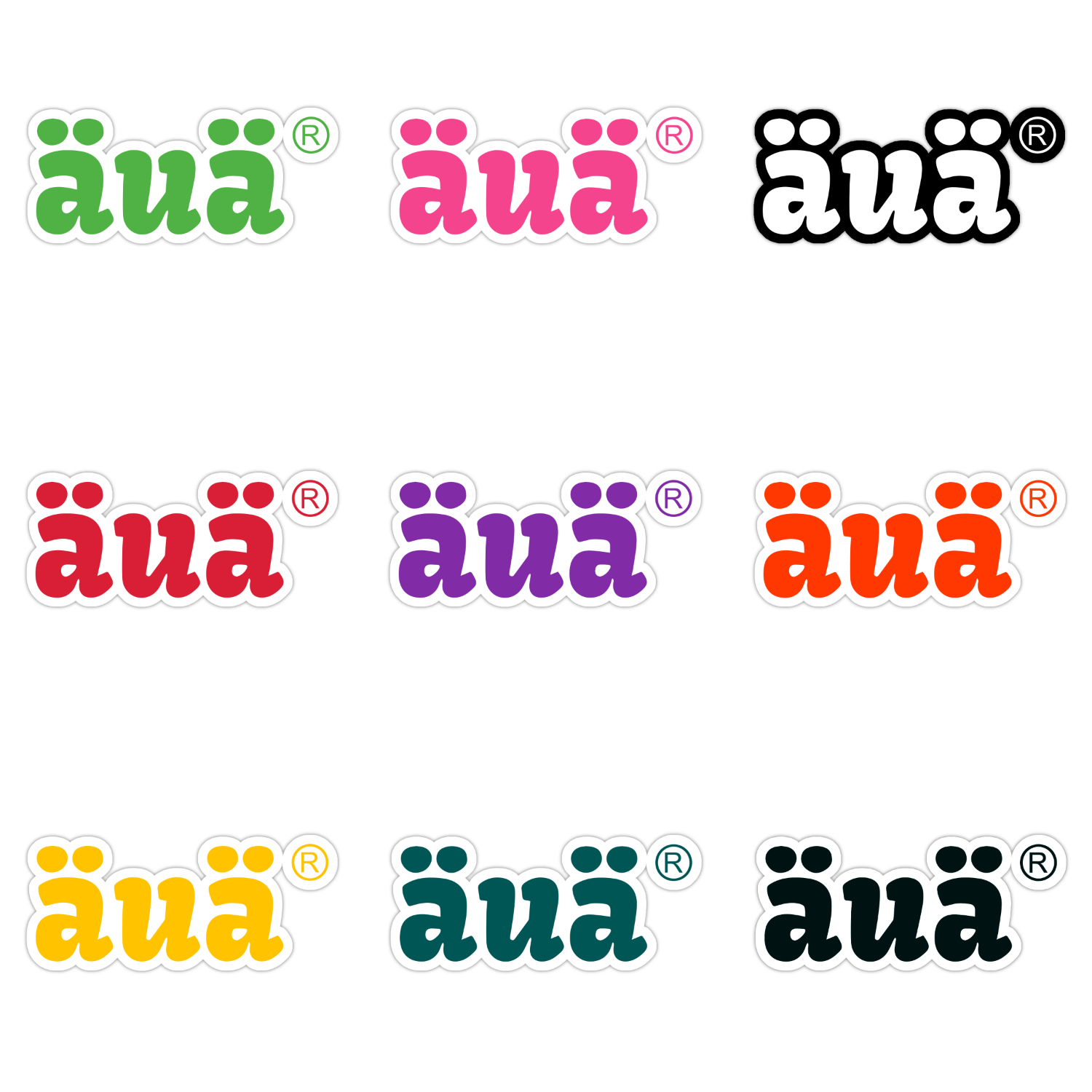 äuä® Mini Stickers im 9 Farben Set       • GRATIS VERSAND •